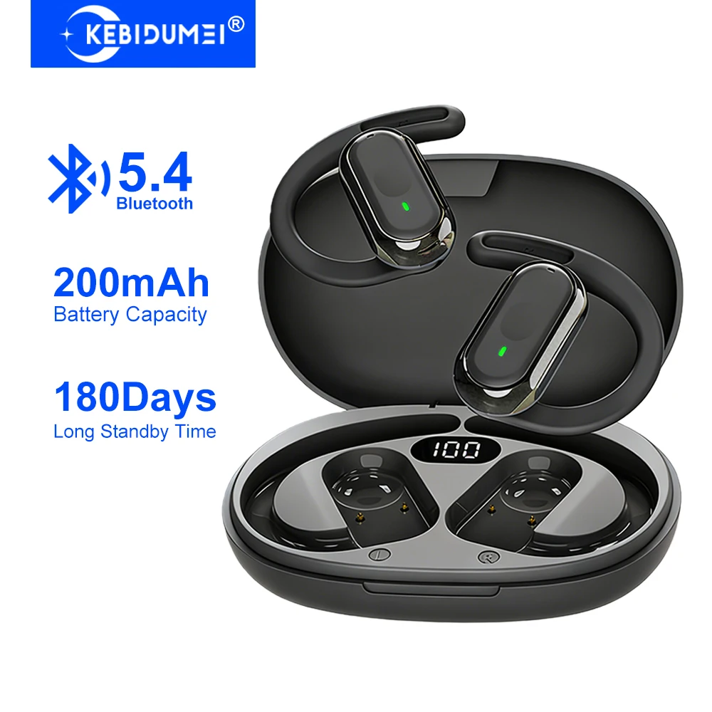 Bone Conduction Running Headphones - KEBIDUMEI Auricolari Bluetooth 5.4 Open-Ear Gancio