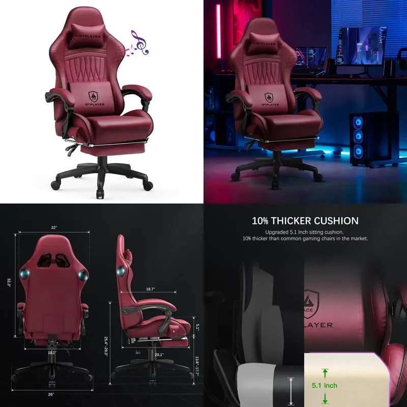 Speakers - Sedia da gaming GTPLAYER con altoparlanti,