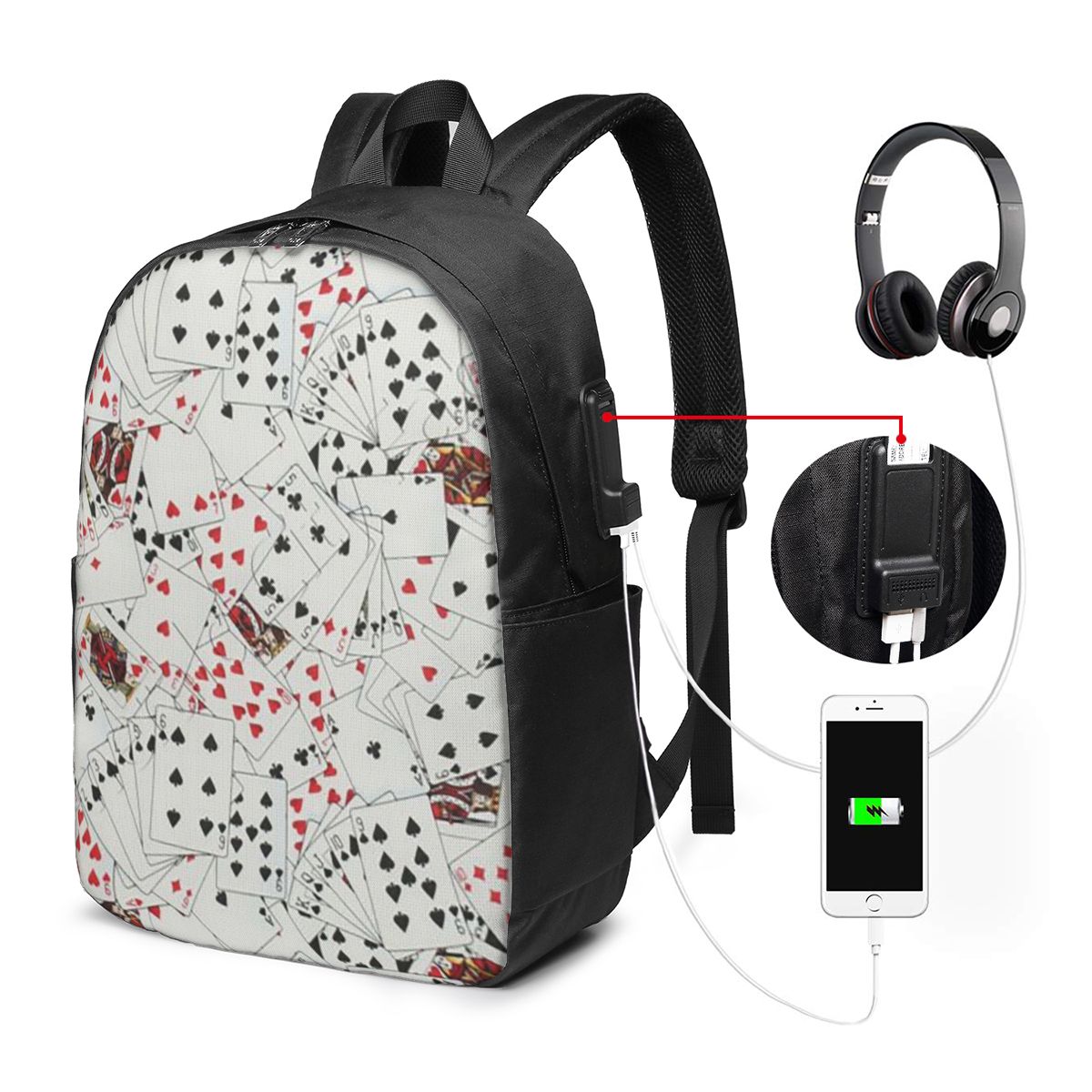 Zaino con stampa di carte da g - Laptops recensione e prezzo
